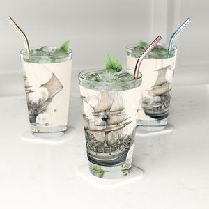 16oz Pint Glass - Perfect Gift for Boat Lovers - Ideal for Father's Day